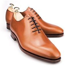 Carmina Shoemaker Wholecut Oxford in Tan Calf Gentlemens Footwear