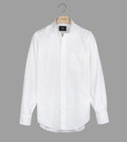 Drake's White Cotton Oxford Cloth Button-Down Shirt
