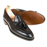 Carmina Shoemaker Tassel Loafer in Black Shell Cordovan