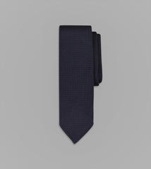 Drake's Dark Navy Handrolled Large Knot Grenadine Tie