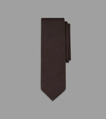 Drake's Brown Handrolled Large Knot Grenadine Tie