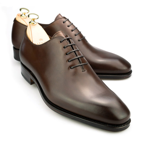 Carmina Shoemaker Wholecut Oxford in Dark Brown Calf
